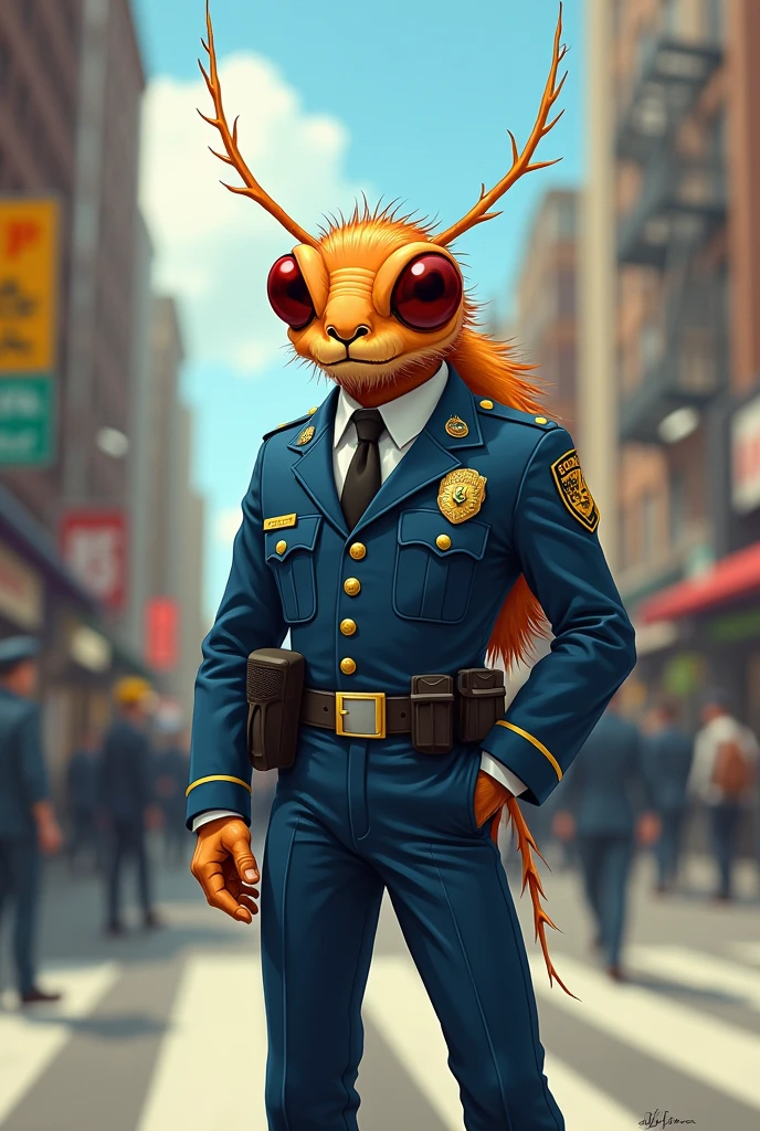 A flea in a police uniform