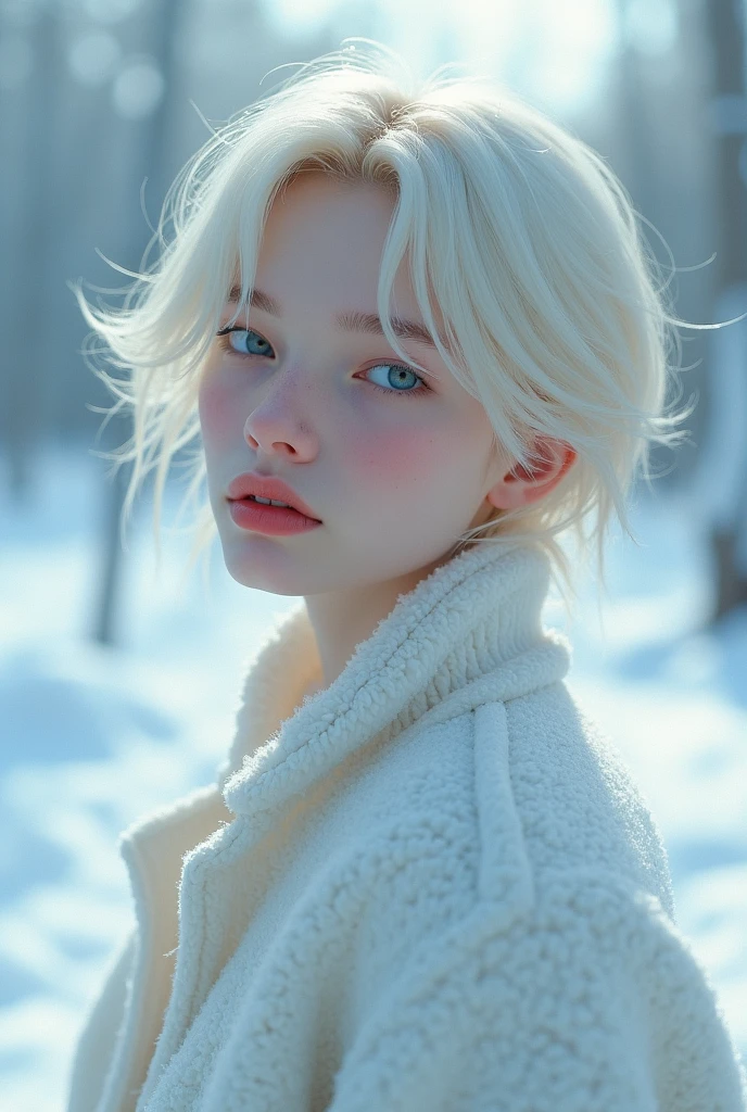 One person Russia (Flat Chest:1.5) (Small breasts:1.5) (Slim body:1.5) snow forest(Completely naked:1) (Masturbation) Wet body whole body beauty High resolution High precision (Yellow Hair:2) Detailed skin Red eyes Detailed face (Bobcut) Trim your bangs Fox ears Spread your legs (Fox's Tail:1.5) Gravure poses, young face Slender figure (White hood) Body hair