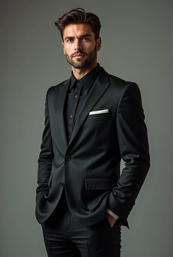 ((a handsome man, male model modern clothes, full - length portrait: 1.5)), (best qualityer, 4K, 8k, high resolution, work of art: 1.2), ultra detaild, (Realist, fotorRealista, fotorRealista : 1.37), HDR, High definition, strong bodie ,studio lighting, ultra-fine painting, sharp focus, physically based representation, extremely detailed description, proffesional, bright coloured, bokeh, dramatic lighting, film composition
