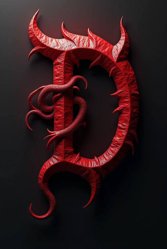 (logo design) evil logo, a sexual striking red letter D, adorned with sharp, menacing demon horns, and a sinuous tail extending from the base, dynamic and bold, emphasizing a dark theme, glossy finish, high-resolution, creating an impression of malevolence and power. No background.