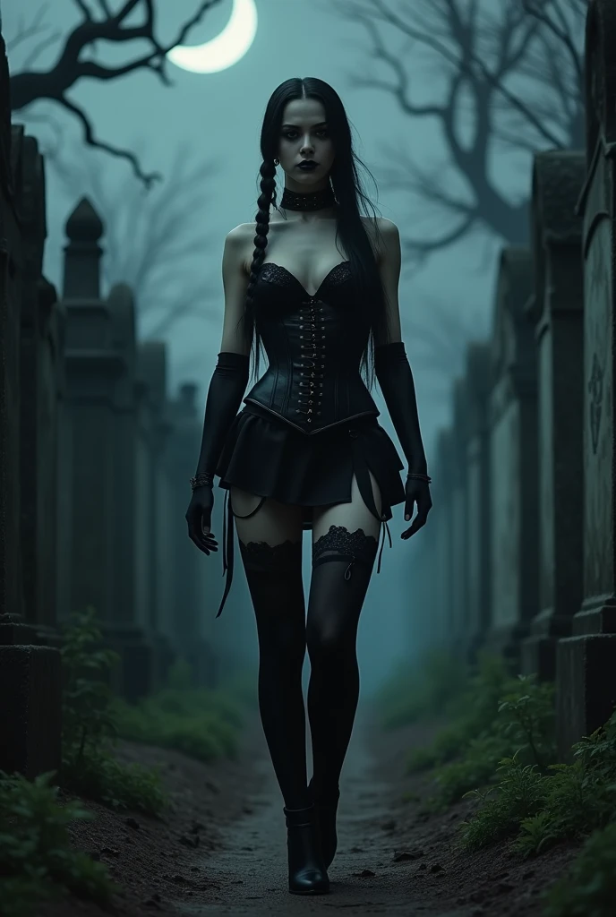 Entity woman in the cemetery Night sexy dress (Apocalyptic Horror Style)