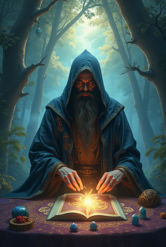 A cover for a horizontal YouTube video, This cover has elements that refer to fortune telling, tarot and spirituality