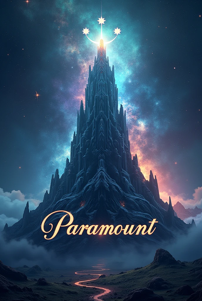 Generate an image of the Paramount logo in alien style and with the word Paramount 