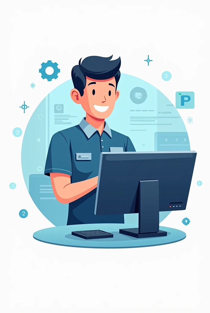 I want a logo about computer maintenance and support for a 1st year class 