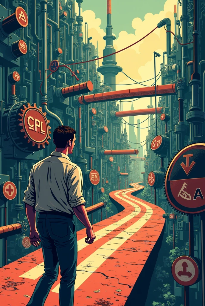 Make an illustration about the challenges of production and marketing