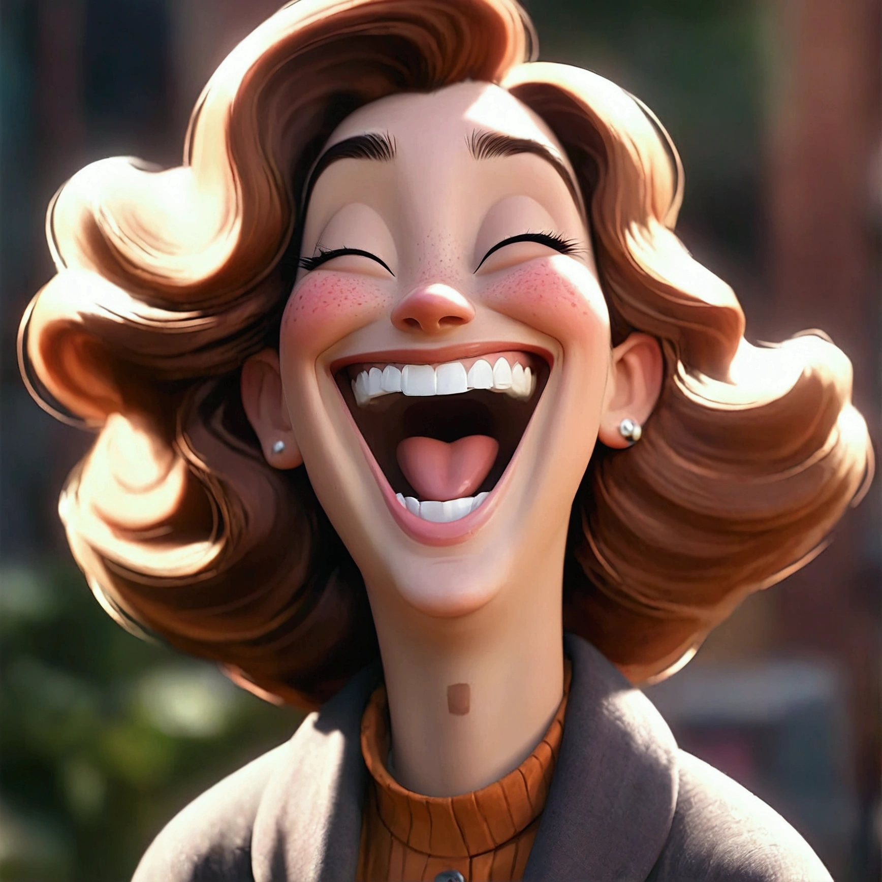 Person laughing,