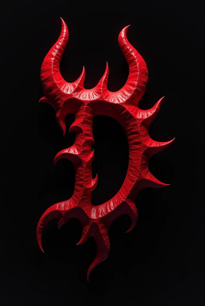 (logo design) sexy evil logo, a sexual striking red letter D, adorned with sharp, menacing demon horns, and a sinuous tail extending from the base, dynamic and bold, emphasizing a dark theme, glossy finish, high-resolution, creating an impression of malevolence and power. No background. 