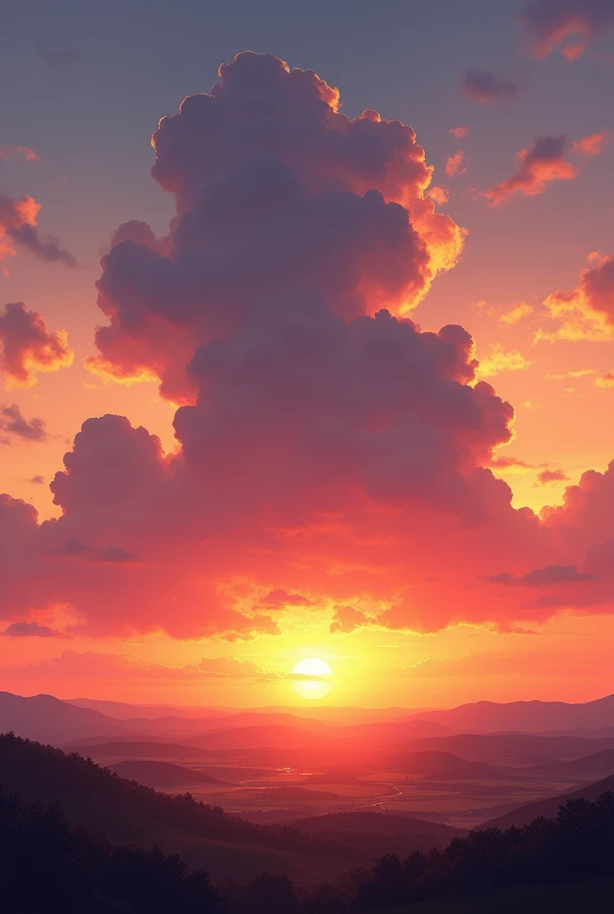 Sunset with only one big cloud