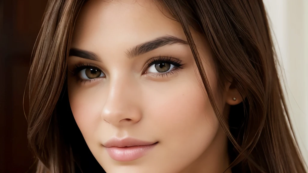 (Better image quality) a beautiful woman with brown eyes and brown hair ;very attractive image.