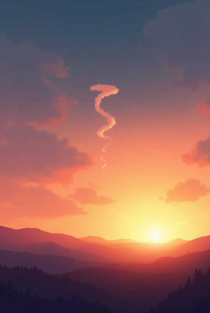 Sunset with only one cloud