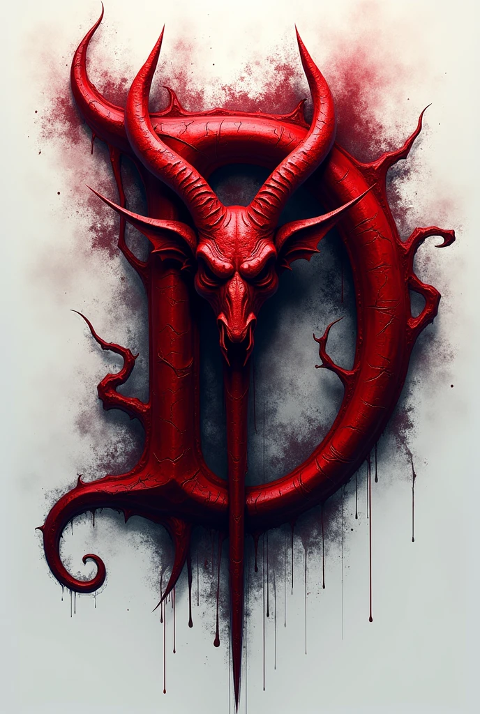 (logo design) sexy evil logo, a sexual striking red letter D, menacing demon horns, and a sinuous tail extending from the base, dynamic and bold, emphasizing a dark theme, glossy finish, high-resolution, creating an impression of malevolence and power. No background.