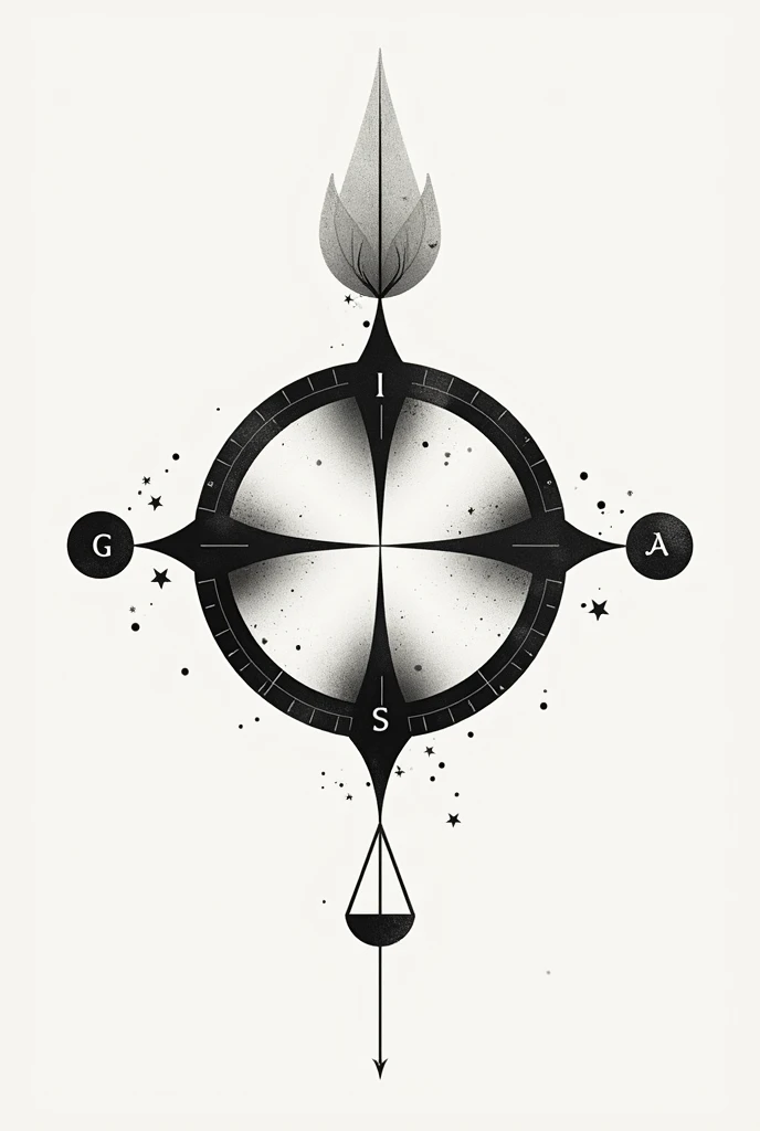 Design a most simple symbol with alchemical signs that has all the meanings of salt, death, and justice