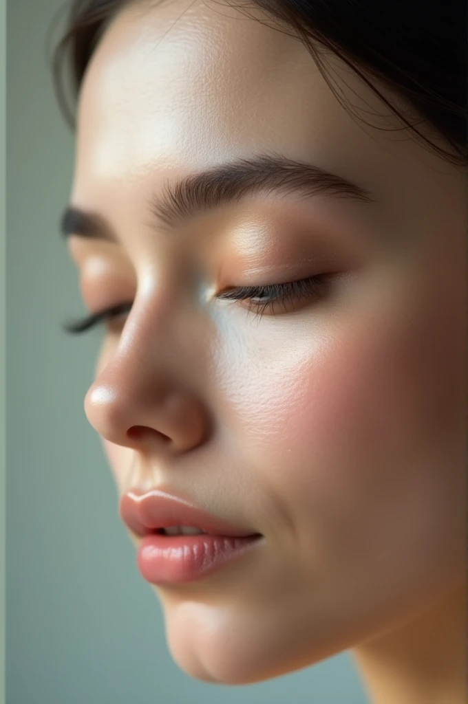 Lower part of a woman&#39;s forehead 