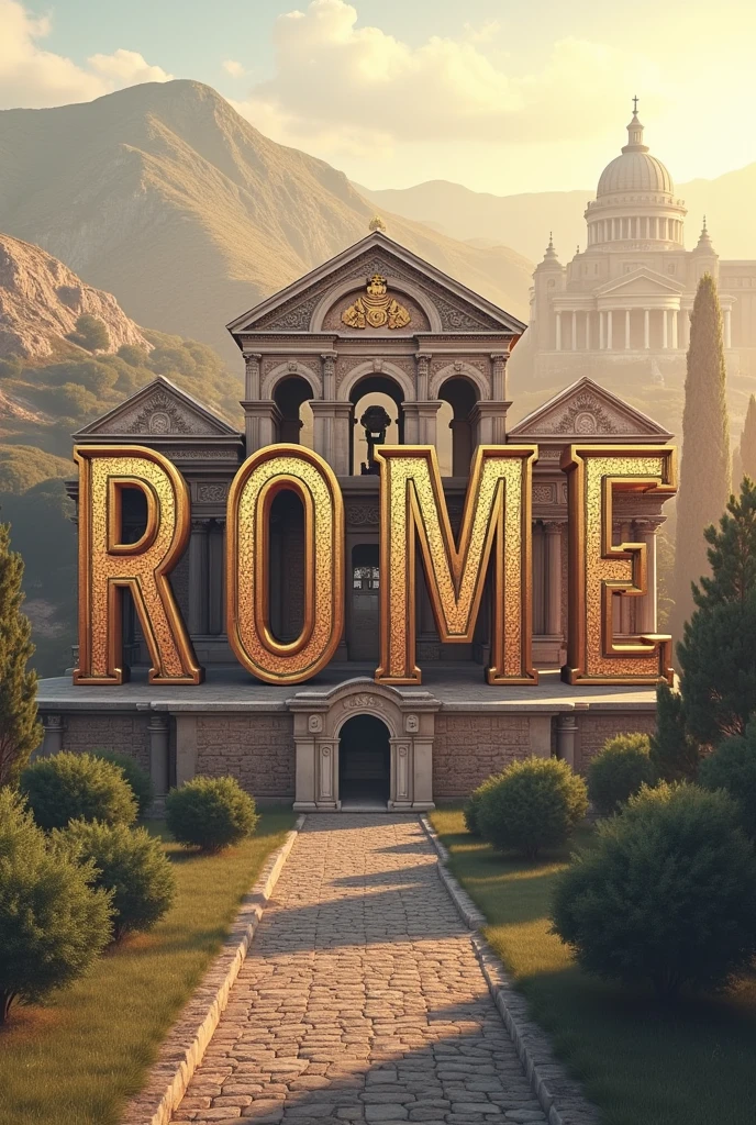 A logo with the word Rome that deals with topography, engineering and construction