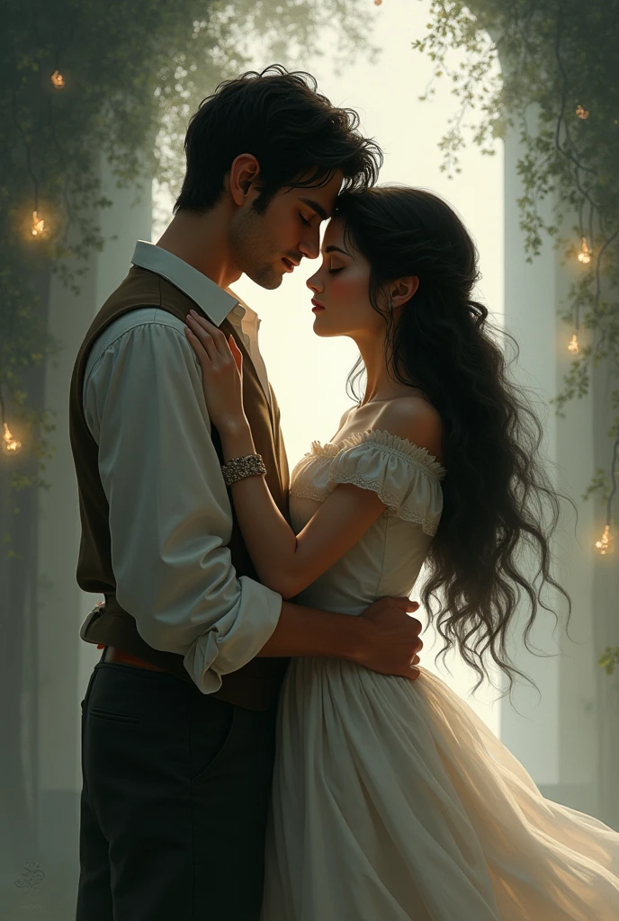 Efrain (an attractive 20 year old young man, tall and slender, DARK hair, pleasant and attractive features) He meets his beloved Maria (a  girl with long dark hair, of extraordinary beauty with a slim figure, White and delicate skin) died from a hereditary disease 