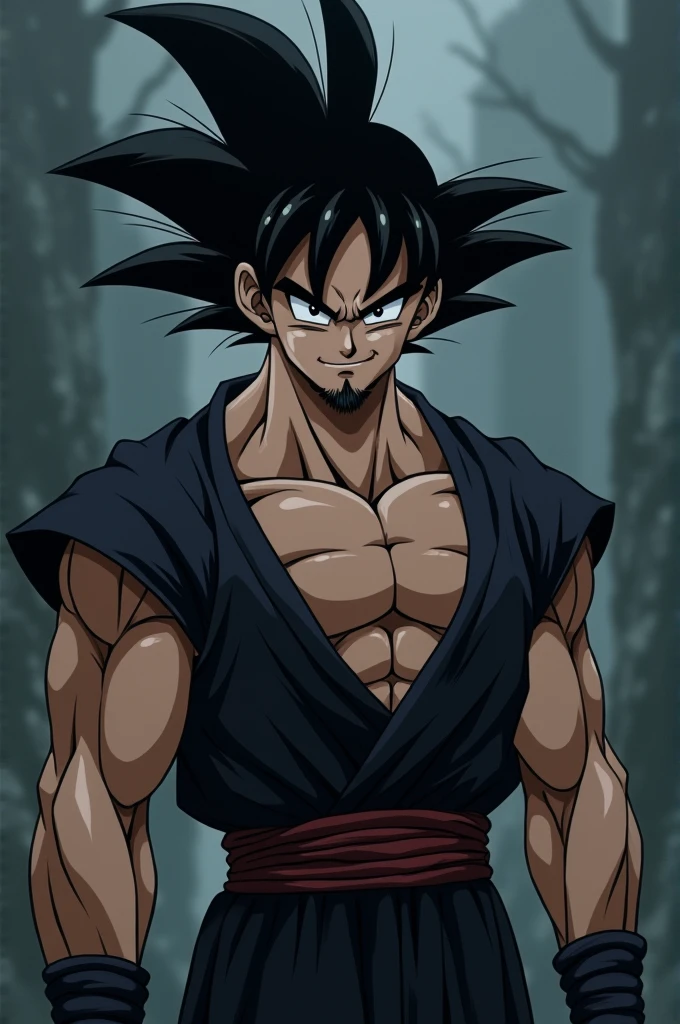 Goku with black lipstick and goatee 