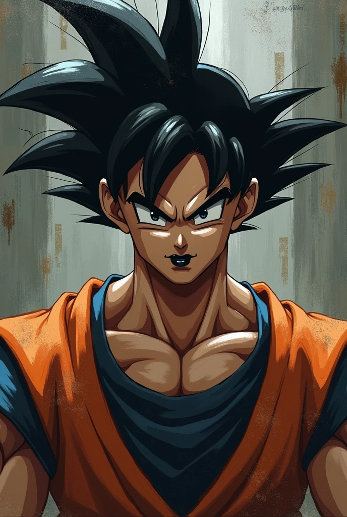 Goku with black lipstick