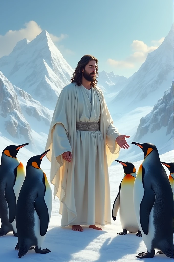 Jesus with the penguins