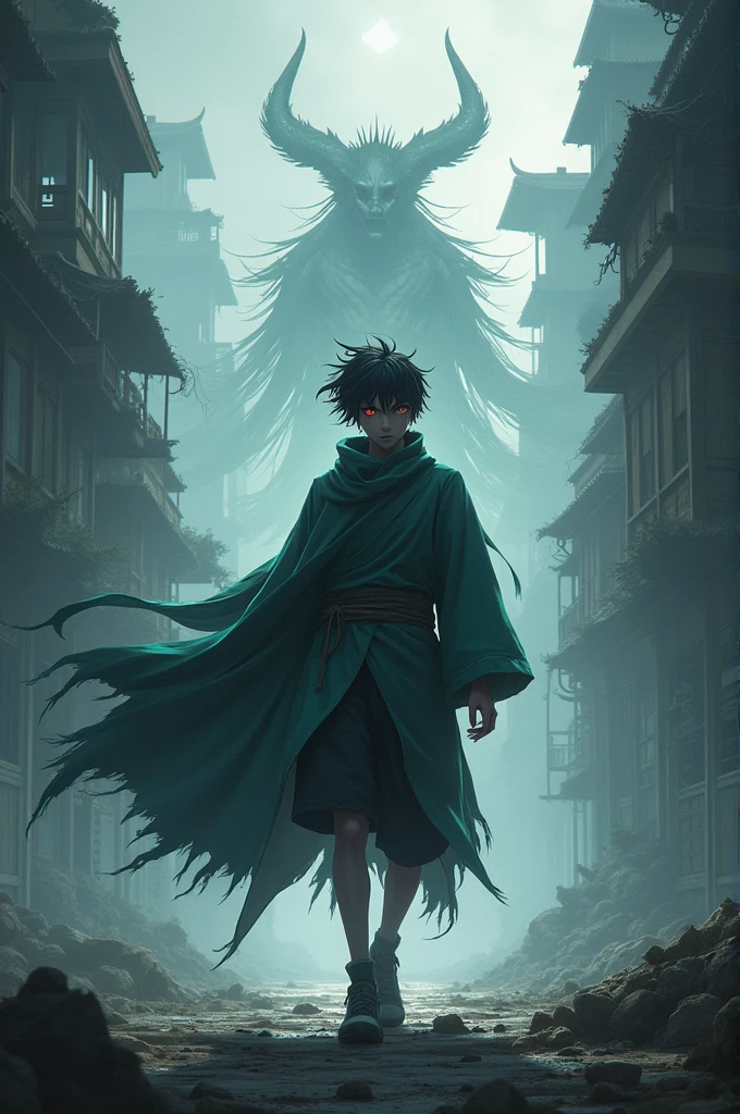 an 18 year old young man, who lost his family at the beginning of the demonic invasion. He made a pact with an ancestral spirit called Fūjin., the god of wind, which granted him powers over the wind and superhuman speed. Kaoru is determined, but fight against the growing demonic influence in your heart.