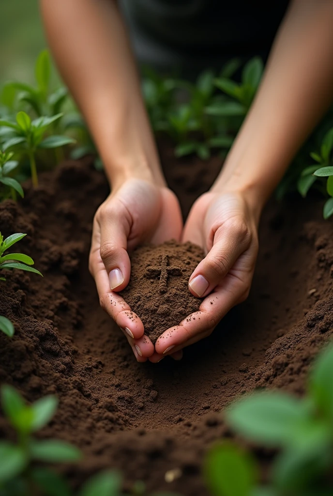 pick up a handful of earth from the ground and make the sign of the cross