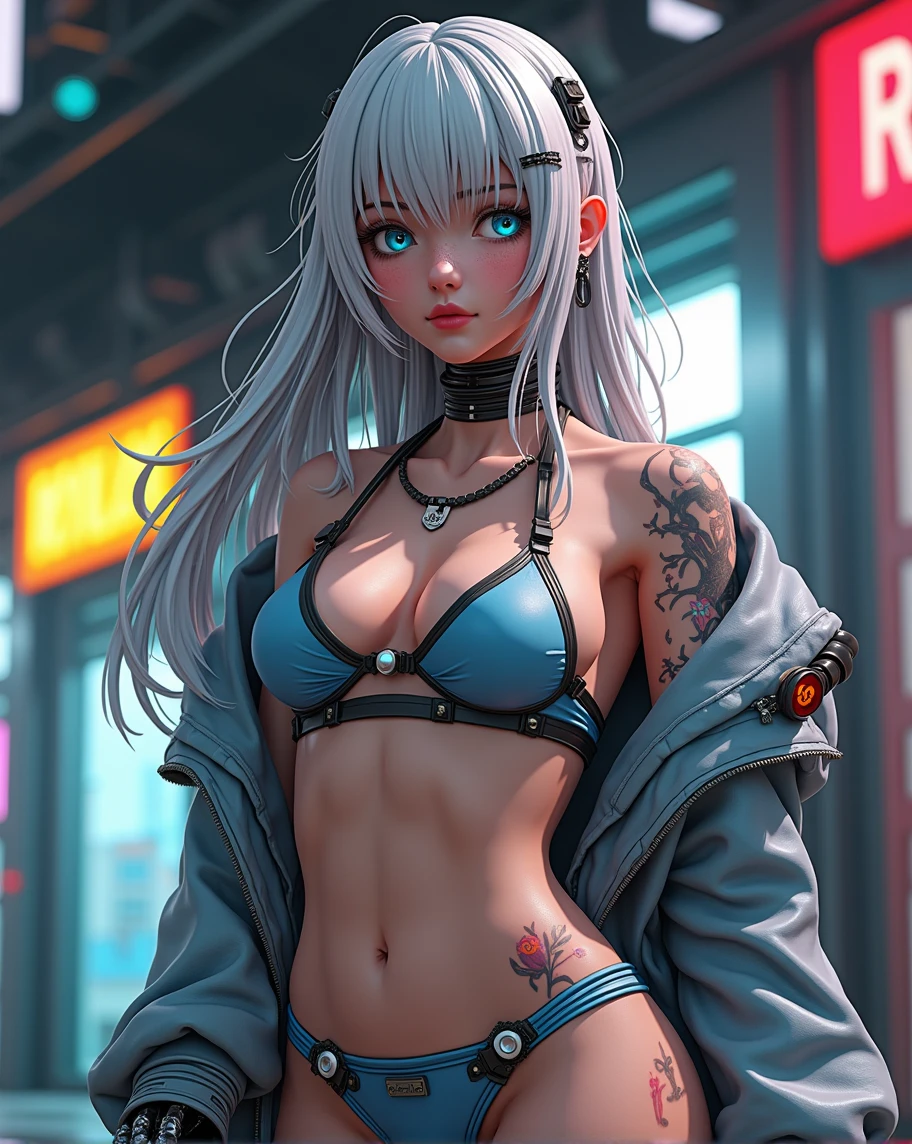 ((heterochromia:1.8)),((right_eye_red:1.3, left_eye_blue:1.3)),1girl, breasts, pink hair, navel, multicolored hair, solo, jacket, streaked hair, mole on breast, looking at viewer, outdoors, swimsuit, bikini, long hair, cleavage, jewelry, mole, earrings,ultra very large breasts, parted lips, blue hair, black jacket, lips, bare shoulders, open jacket, open clothes, veiny breasts, underwear, road, stomach, collarbone, artist name, street, day, bikini,two-tone hair, standing, cowboy shot, thighs, panties, blurry, off shoulder,masterpiece, best quality, Ultra-precise depiction, Ultra-detailed depiction, official art,highres, BREAK, (extremely beautiful face),(high detailed face),beautiful detailed eyes, detailed lashes,shiny skin, BREAK, (toned slim body),beautiful ass, toned buttocks, beautiful legs, BREAK, (nice hands, perfect hands), (very beautiful breast), BREAK, (looking at the viewer), 