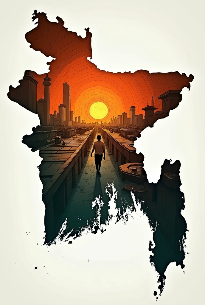 draw bangladeshi map as the country will be reconstructed with the participation of all kinds of people 