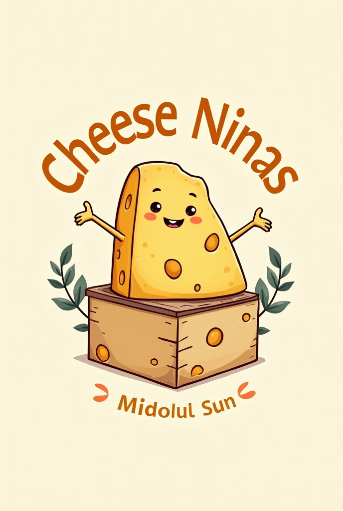 Create a logo for a cheese cart with the title cheese ninas