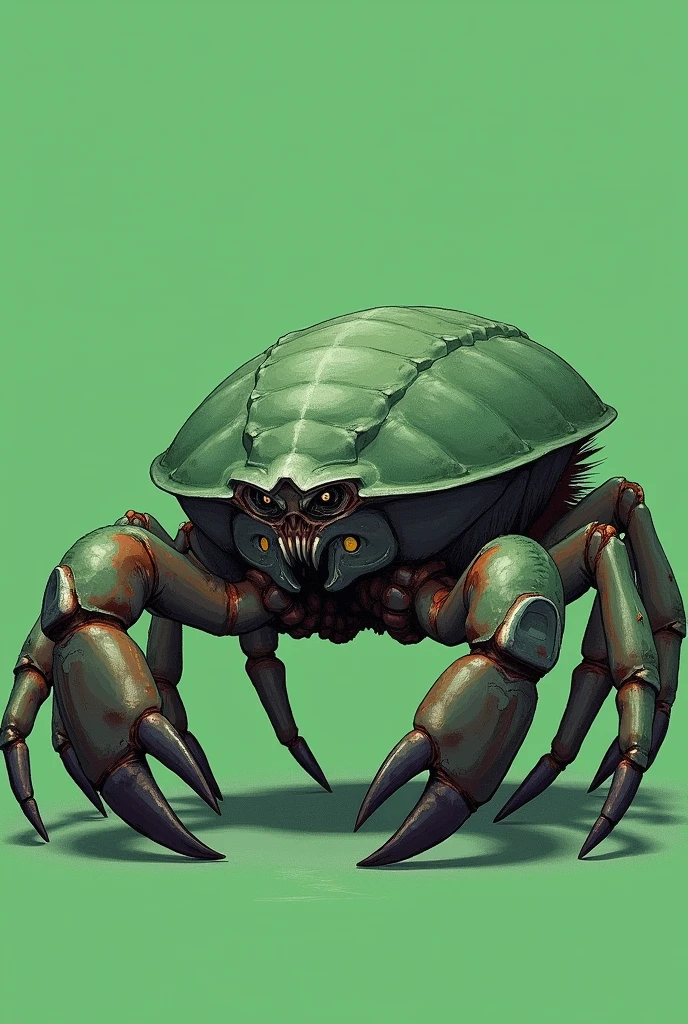 A giant crab ((realisitic)) ((detailded)) ((greenscreen)) ((drawning))