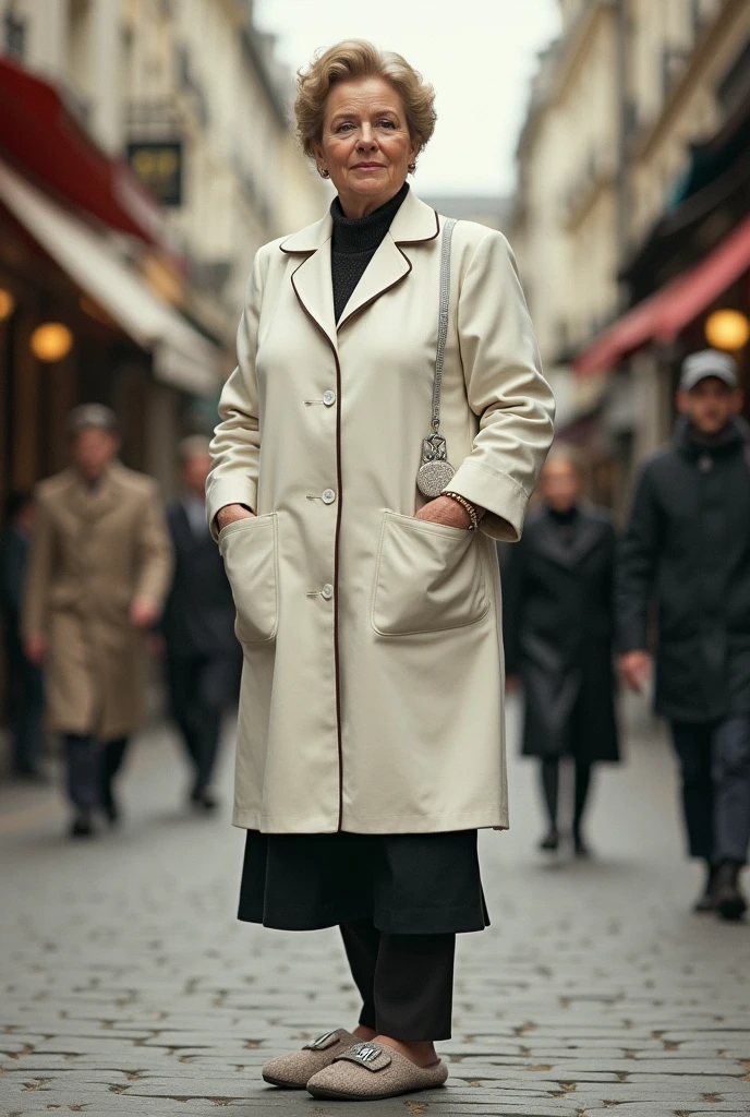 paris, 1965 Irmgard Loden - the German head of the sewing studio in the 25 years old. 
energetic, down to earth, Conscientious. Normally a rock in the surf, but tends to unexpected outbursts of anger.
Costume suggestion: Reading glasses on a chain around the neck, white coat and health slippers, Pincushion on the wrist, Tape measure around the neck.

In full body size