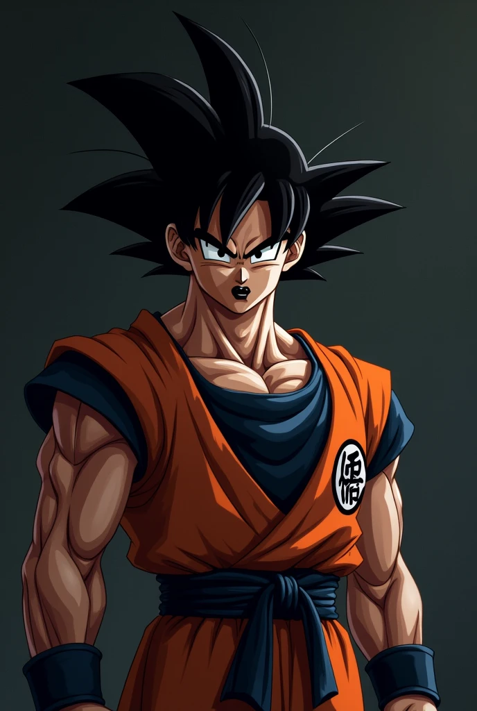 An image of Goku wearing black lipstick