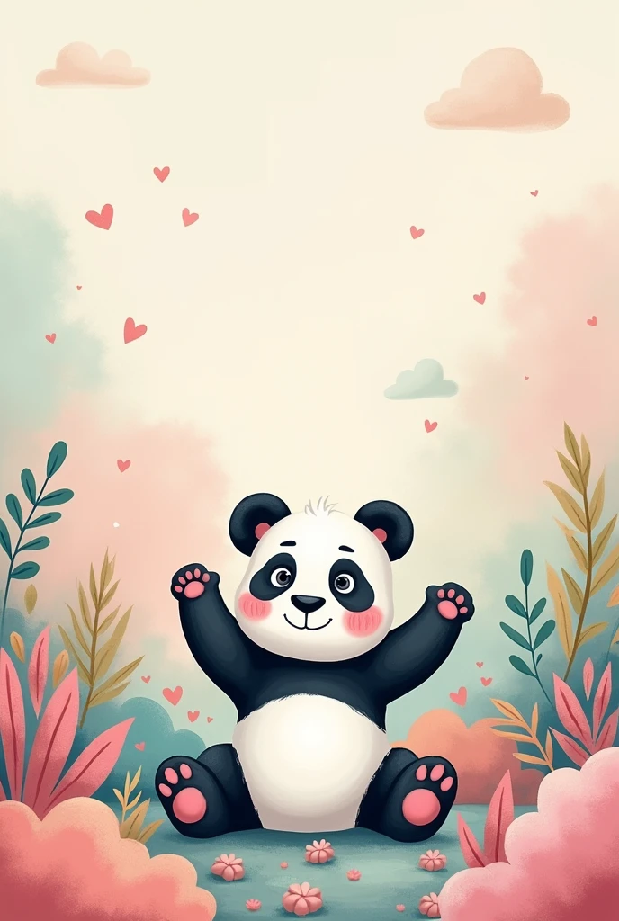 A wallpaper with a panda in many pastel colors