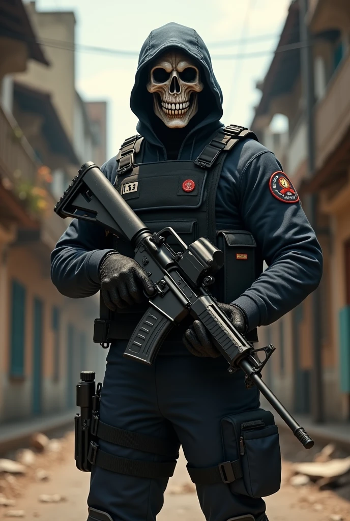 A BOPE soldier with a skull mask