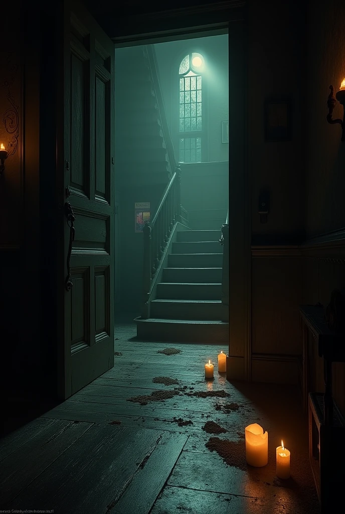 Upon arriving at the entrance to the mansion, the door creaked as if it hadn't been opened for centuries. The interior was immersed in darkness, except for a few scattered candles, burning mysteriously. The atmosphere was dense, heavy, and Clara's every step made the wooden floors creak, echoing through the empty corridors.