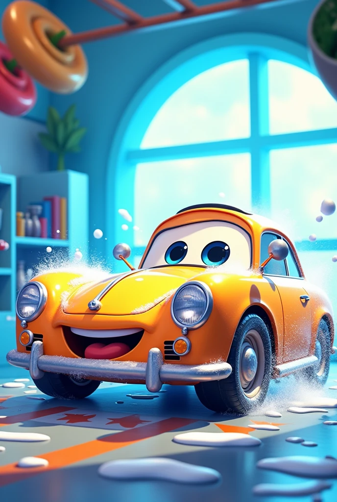 A photo to post with the theme neris clean, like the car wash theme, colorful and illustrative theme for advertising