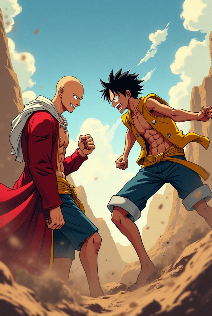 Create Saitama punching Luffy