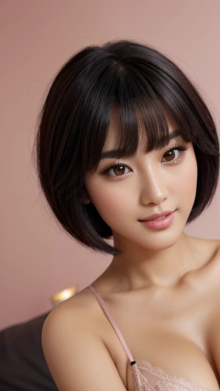 ,,,,,,,, imagine a woman with , ela tem pelos corporais preto with bangs, Black Hime Body Haircut, , korean, with short body hair with bangs, with short body hair, dilraba dilmurat, garota korean cruel, hairstyle with bangs style, with bangs, korean symmetrical,,,,,,,,,,,,,,,,,,,,, close-up makeup style shimmery blue eyeshadow complements her peach blush and vibrant light pink lipstick skin has a flawless, radiant finish with lighting that accentuates her makeup and natural beauty.. perfect smile, white teeth,,,,,,,,, (fully body),,,,,,,,,,,,,,,,,,bridal makeup, using a soft and romantic palette from Avon. The skin is velvety and flawless, with a light touch of pink blush on the apples of the cheeks. The eyes are softly smoky in shades of pink and brown, with elongated and delicate eyelashes. The lips are a natural pinkish tone, with creamy finish. Lighting should be soft and romantic, enhancing the perfection of the skin and the brightness of the eyes.",,,,,,,,,,,A highly detailed and realistic image of a woman wearing luxurious lingerie, elegantly placed on a velvet bed. The scene is reminiscent of a Playboy magazine photo shoot.., with soft lighting that highlights the textures of the fabric and the contours of your body. the lingerie is a delicate lace, accentuating her curves, while the background is a rich and sophisticated living room environment. is reclining with a confident look, capturing the fascination and sensuality of the moment."Ultra-realistic image of female hands with perfectly sculpted fingers, featuring gel nails painted in a classic color like dark red. The nails are meticulously detailed, with cover