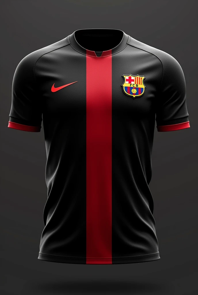 FC Barcelona football shirt in black with a red stripe in the middle