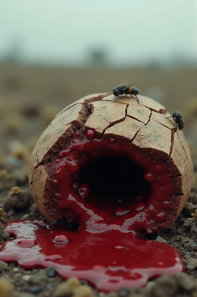Imagine dried cattle feces, with mucus and blood due to rabies disease