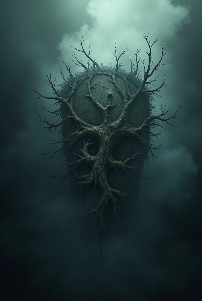 A cover that has the name of Emanuel Cardona López de 9B written on it and inside an environment of smoke and darkness without any person or animal and that has small roots like that but that has Emanuel Cardona López 9B written on it