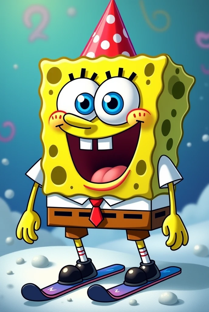 Spongebob looks like ski aggu and makes party