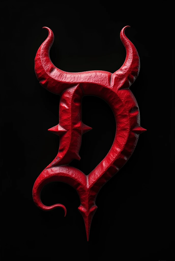 (logo design) sexy logo, a sexual striking red letter D, menacing demon horns, and a sinuous tail extending from the base, dynamic and bold, emphasizing a dark theme, glossy finish, high-resolution, creating an impression of malevolence and power. No background.