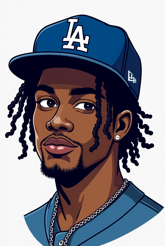 I love a logo type image that has a dark-skinned guy with braids and a new era Los Angeles Dogger cap that looks good
