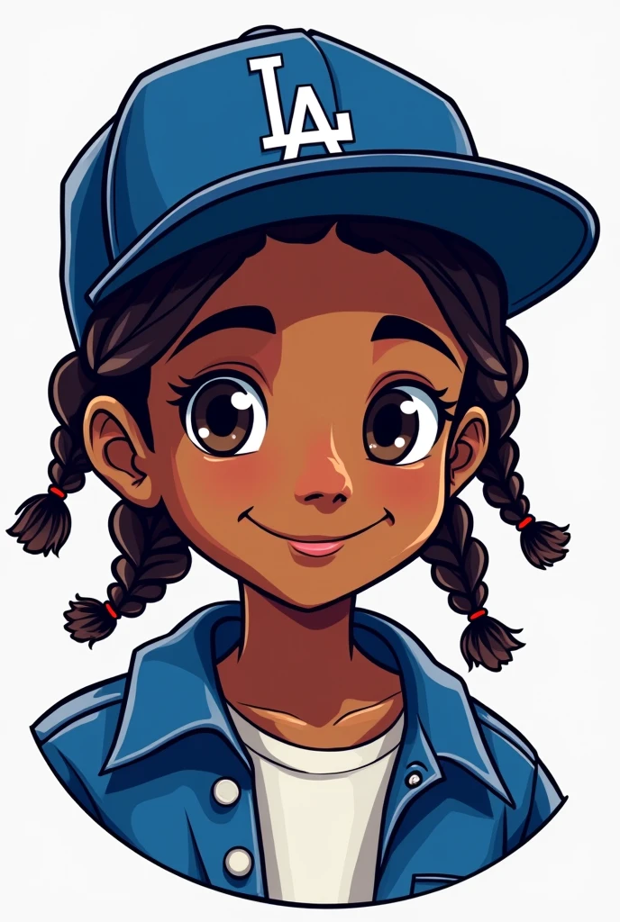 I love a logo type image that has a dark-skinned guy with braids and a new era Los Angeles Dogger cap that looks good,That photo is fine but make the boy younger