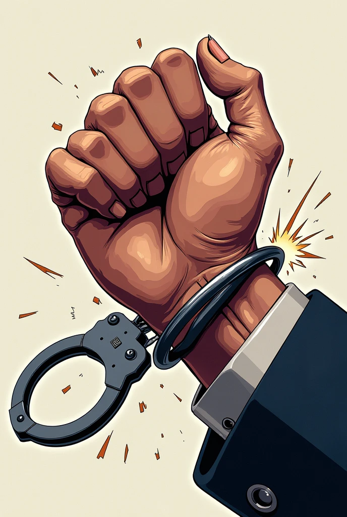 2 Hand breaking police handcuffs anime version 
