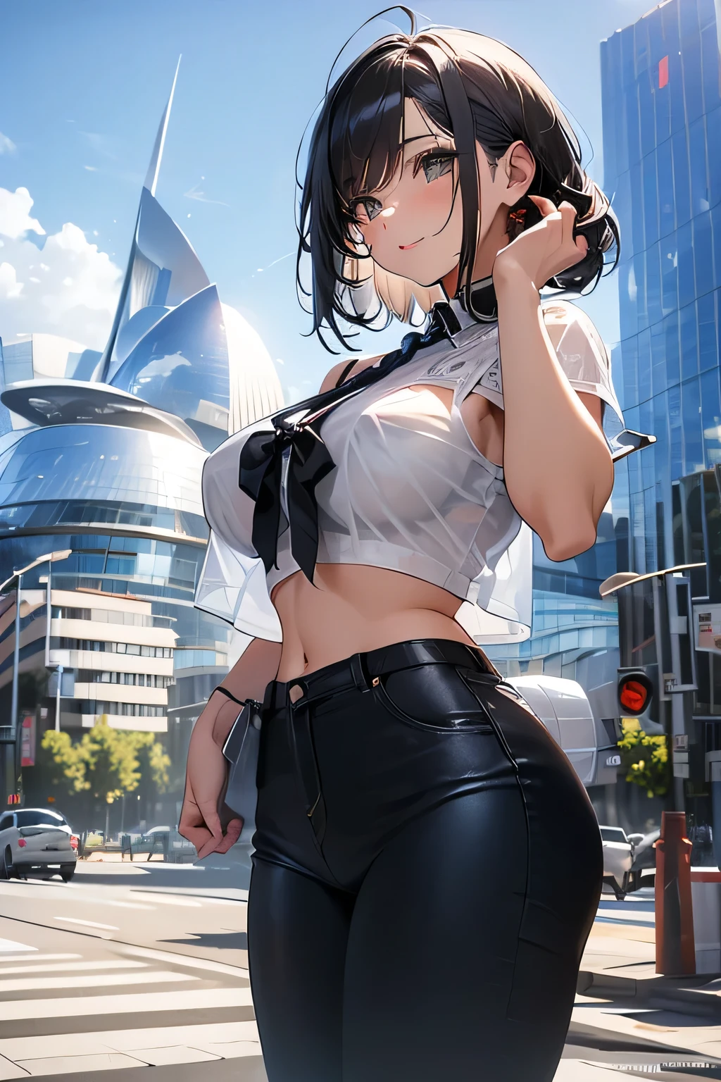 Highest quality、High resolution、Detailed Background、Beautiful face in every detail、Detailed facial expressions、Teenage beauty、(Huge breasts:1.2)、Light color hair、Braided bob cut、Long Hair、Wavy Hairstyle、Cute Eye Makeup、Cute Lip Makeup、Perfect body line、Do cute things、Show the whole body、Accentuate your breasts、Accentuate your cleavage、
(A beautiful model with modern architecture and uniquely designed buildings in the background:1.5)、
You can create a sexy look by incorporating see-through items.、See-through blouses and skirts、See-through pants, etc.、By combining it with an inner camisole or shorts, you can adjust the exposure and enjoy sexiness.、Cute contemporary architecture and uniquely designed buildings、Very original and innovative design、
The building features curved shapes and innovative construction in steel and glass.、
The building features curved and angular shapes and modern materials such as glass and steel.、
The building features a glass facade and energy-efficient design.、
Walt Disney Concert Hall in California and the Guggenheim Museum Bilbao in Spain、Germany's Dresden State Art Museum and Austria's Vienna Zentralbahnhof、London City Hall in the UK and Berlin Central Station in Germany、very beautiful