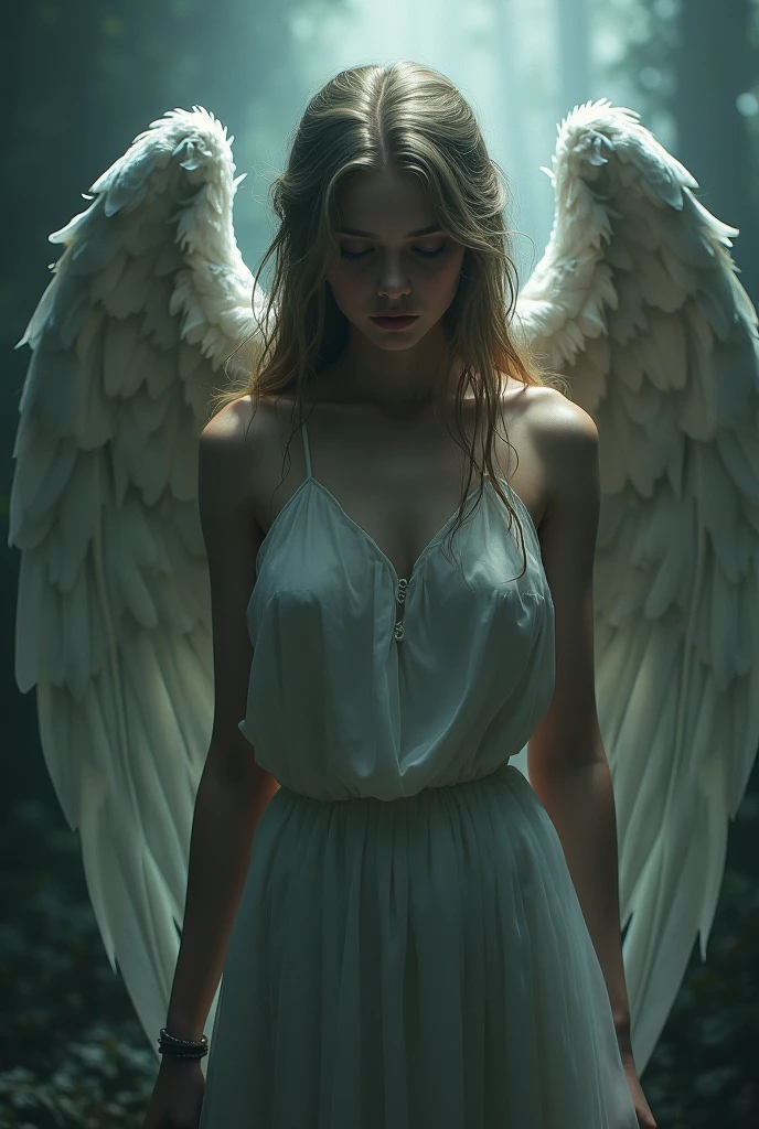 Fallen angel girl mass logo
