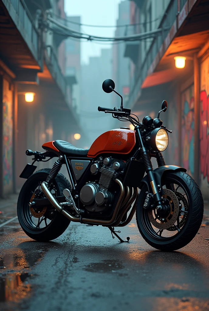 An image of a modified Suzuki AX100 motorcycle