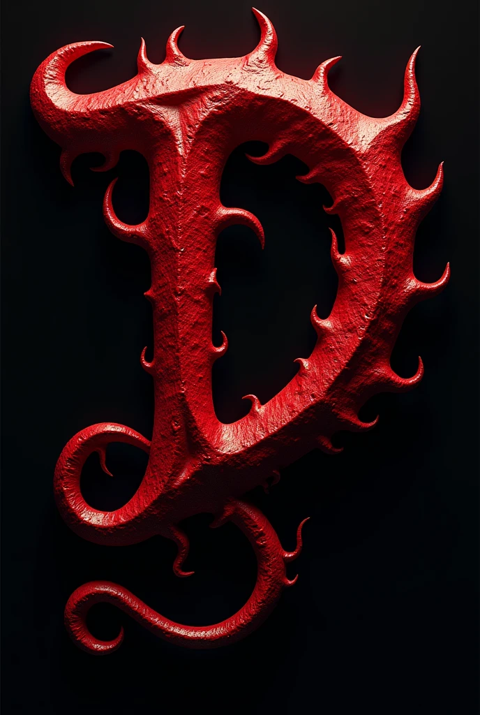 (logo design) sexy logo, a sexual striking red letter D, menacing demon horns, and a sinuous tail extending from the base, dynamic and bold, emphasizing a dark theme, glossy finish, high-resolution, creating an impression of malevolence and power. No background.