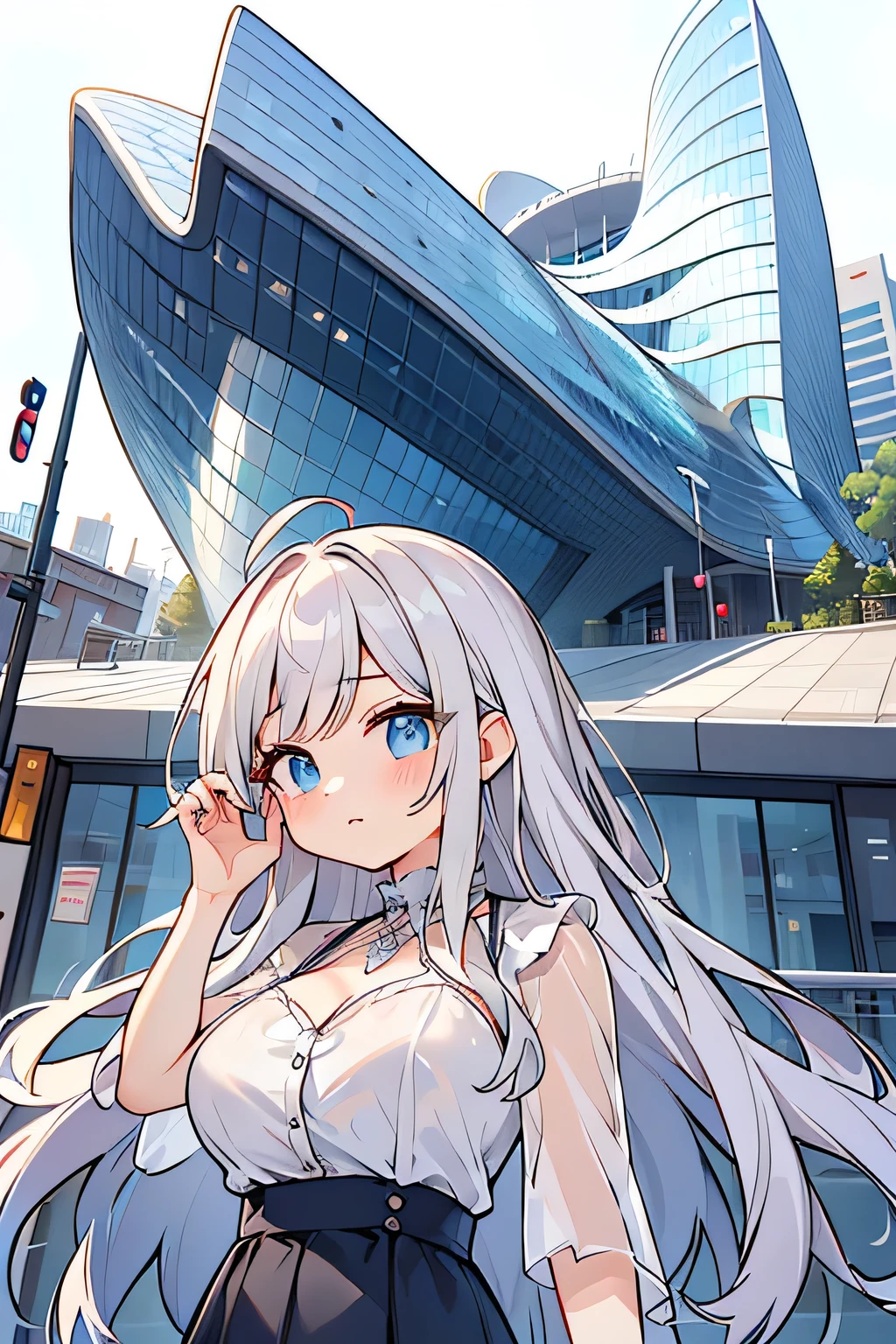 Highest quality、High resolution、Detailed Background、(Beautiful face in every detail:1.4)、Highly detailed face、Teenage beauty、(Huge breasts:1.2)、(Detailed facial expressions:1.2)、Detailed eyes、Light color hair、Long Hair、Wavy Hairstyle、Cute Eye Makeup、Cute Lip Makeup、Perfect body line、Do cute things、Accentuate your breasts、Accentuate your cleavage、

(A beautiful model with a background of contemporary architecture and unique design buildings:1.5)、

You can create a sexy look by incorporating see-through items.、See-through blouses and skirts、See-through pants, etc.、By combining it with an inner camisole or shorts, you can adjust the exposure and enjoy sexiness.、
Contemporary architecture and unique design buildings、Very original and innovative design、
The building features curved shapes and innovative construction in steel and glass.、
The building features curved and angular shapes and modern materials such as glass and steel.、
The building features a glass facade and energy-efficient design.、
Walt Disney Concert Hall in California and the Guggenheim Museum Bilbao in Spain、Germany&#39;s Dresden State Art Museum and Austria&#39;s Vienna Zentralbahnhof、London City Hall in the UK and Berlin Central Station in Germany、very beautiful