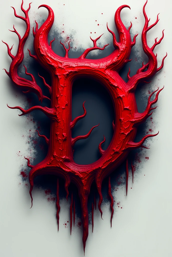 (logo design) sexy logo, a sexual striking red letter D, menacing demon horns, and a sinuous tail extending from the base, dynamic and bold, emphasizing a dark theme, glossy finish, high-resolution, creating an impression of malevolence and power. No background.